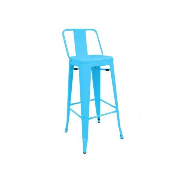 LOT DE 2 MARAIS TABOURET BLEU AVEC DOSSIER