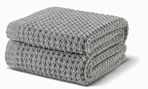 KNITTED THROW MIST